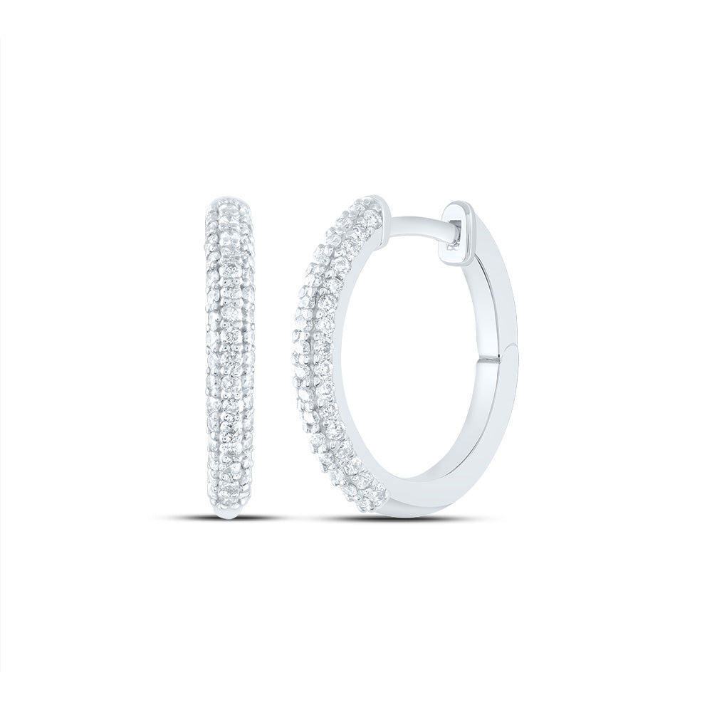3/8Ctw-Dia Cn Fashion Hoop Earring