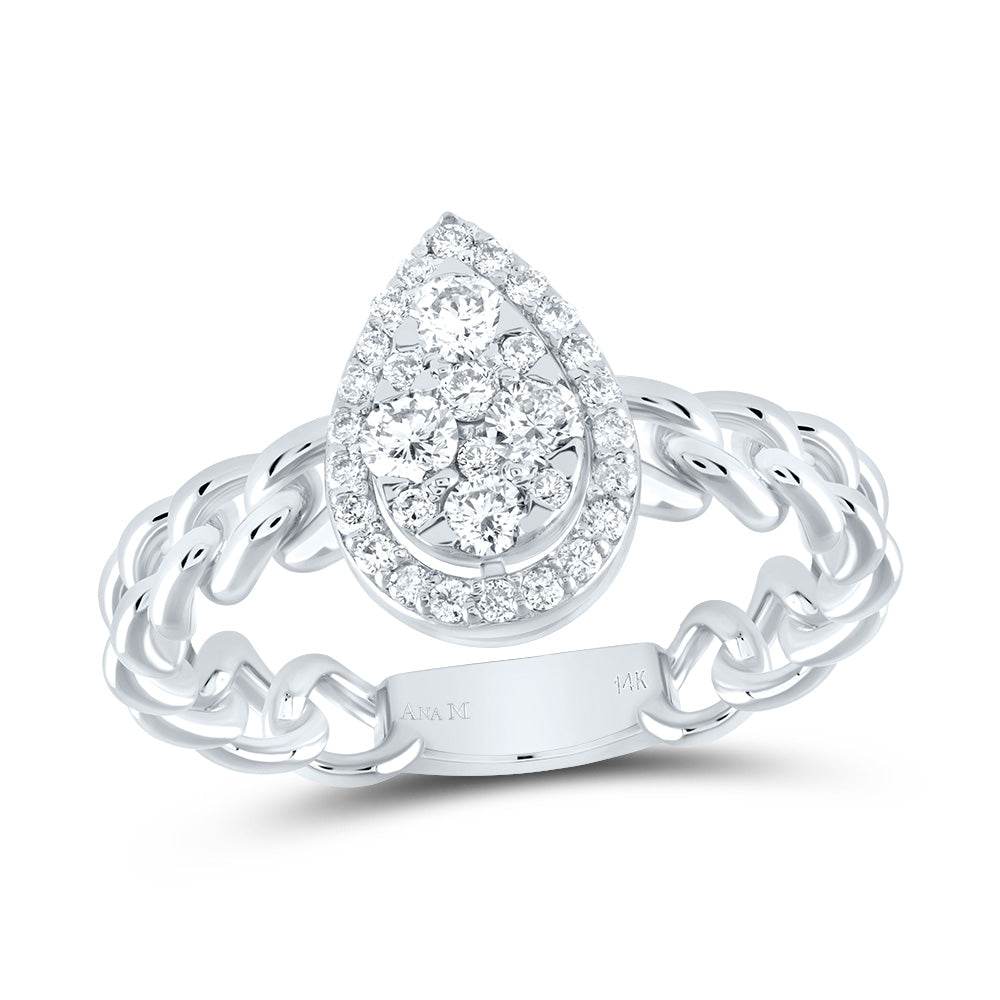 1/2Ctw-Dia Ana M Pear Fashion Ring (3.13 grams)