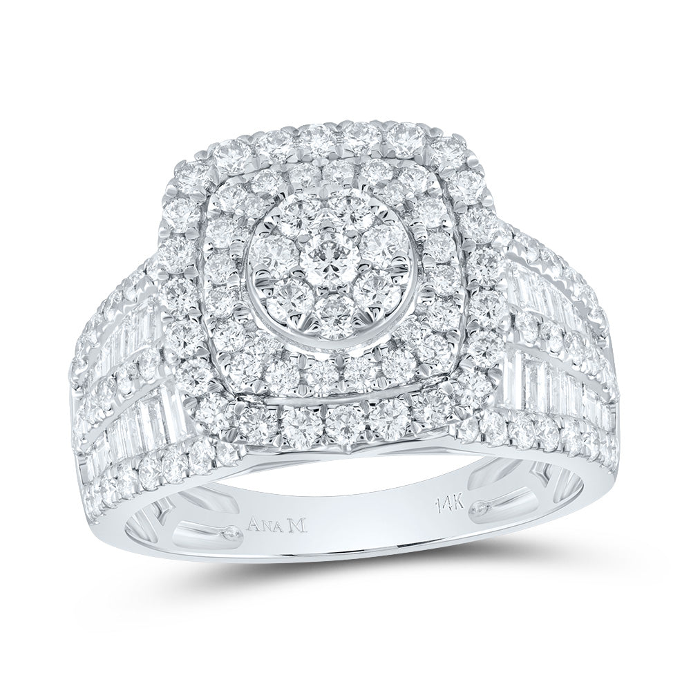 1 3/4Ctw-Dia Ana M Cushion Double Halo Bridal Ring (5.28 grams)
