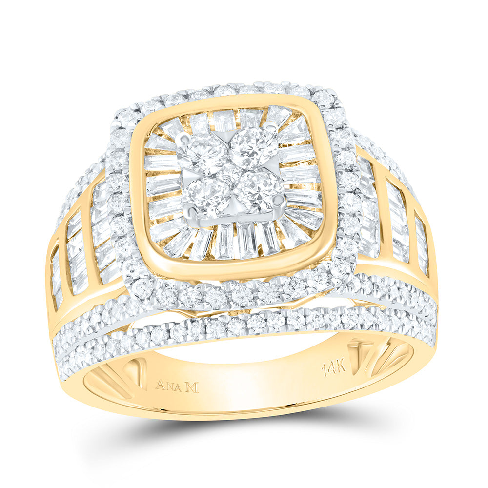1 7/8Ctw-Dia Ana M Cushion Single Halo Bridal Ring (6.74 grams)