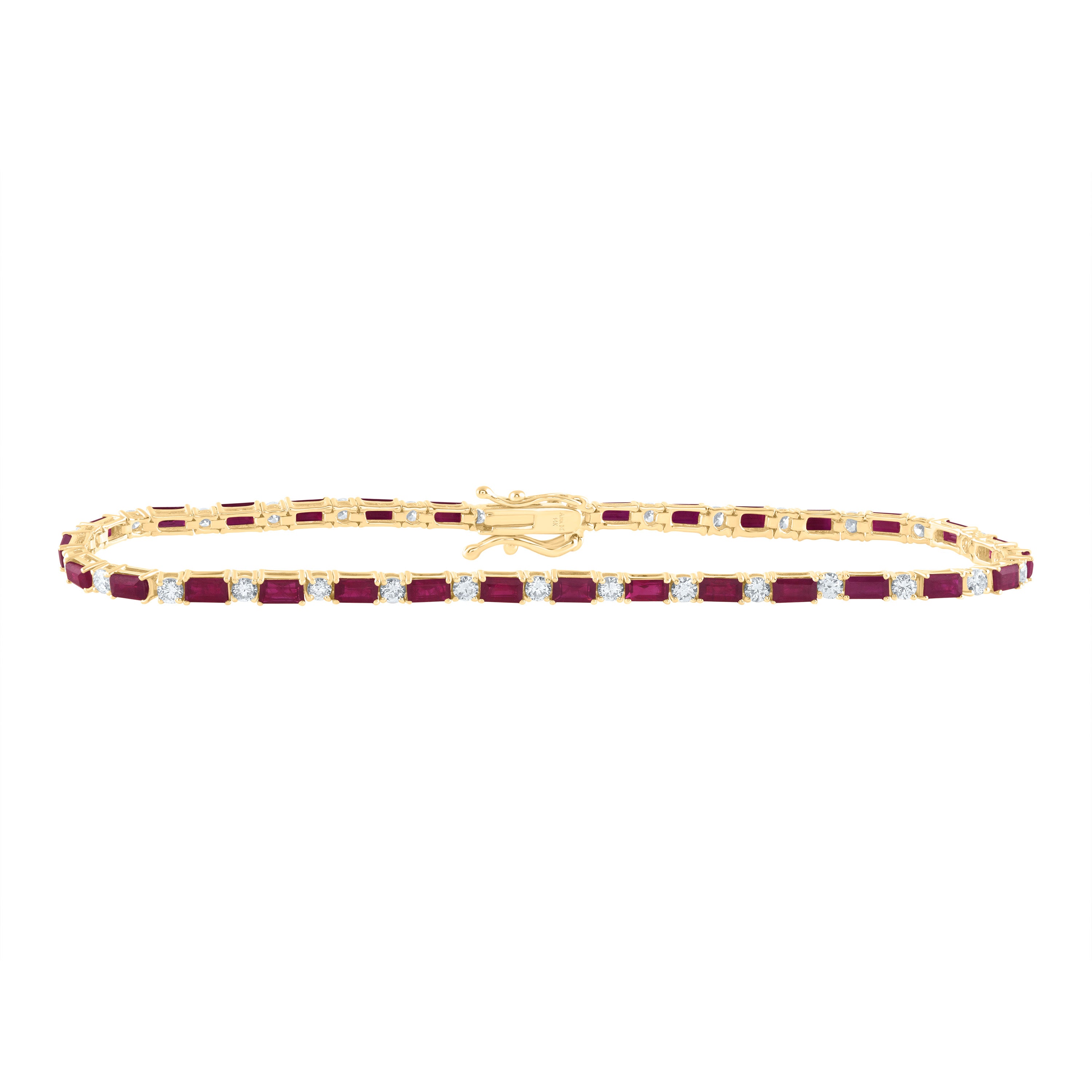 1 Ctw-Nat Dia Ana M 3 7/8Ctw Bag-Ru Nat Gem Fashion Bracelet (7 Inch) (4.61 grams)