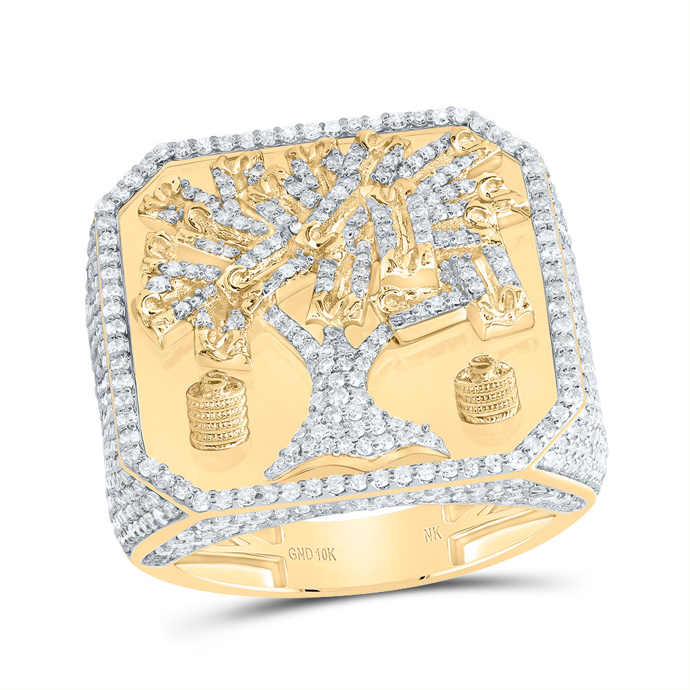 3Ctw-Dia Nk Money Tree Mens Ring (17.36 grams)