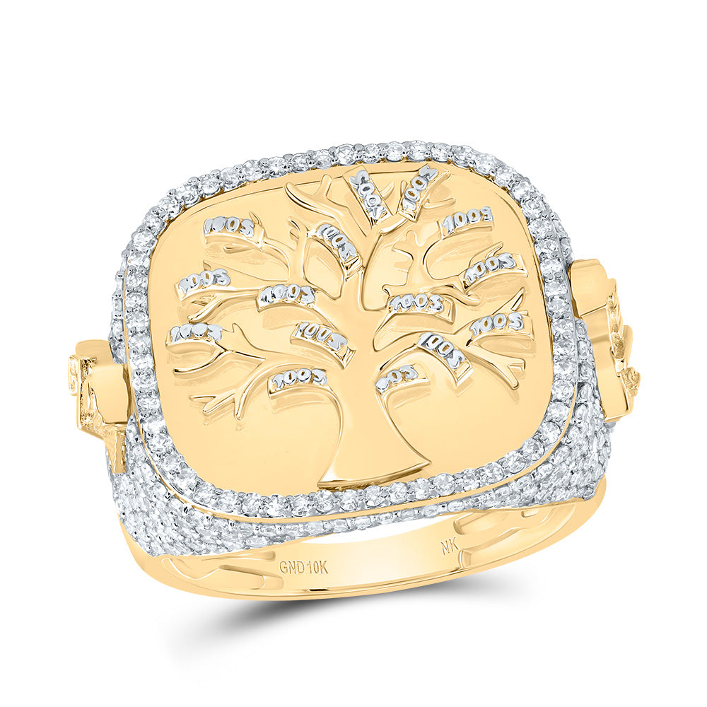 1 1/2Ctw-Dia Nk Money Tree Mens Ring (8.84 grams)