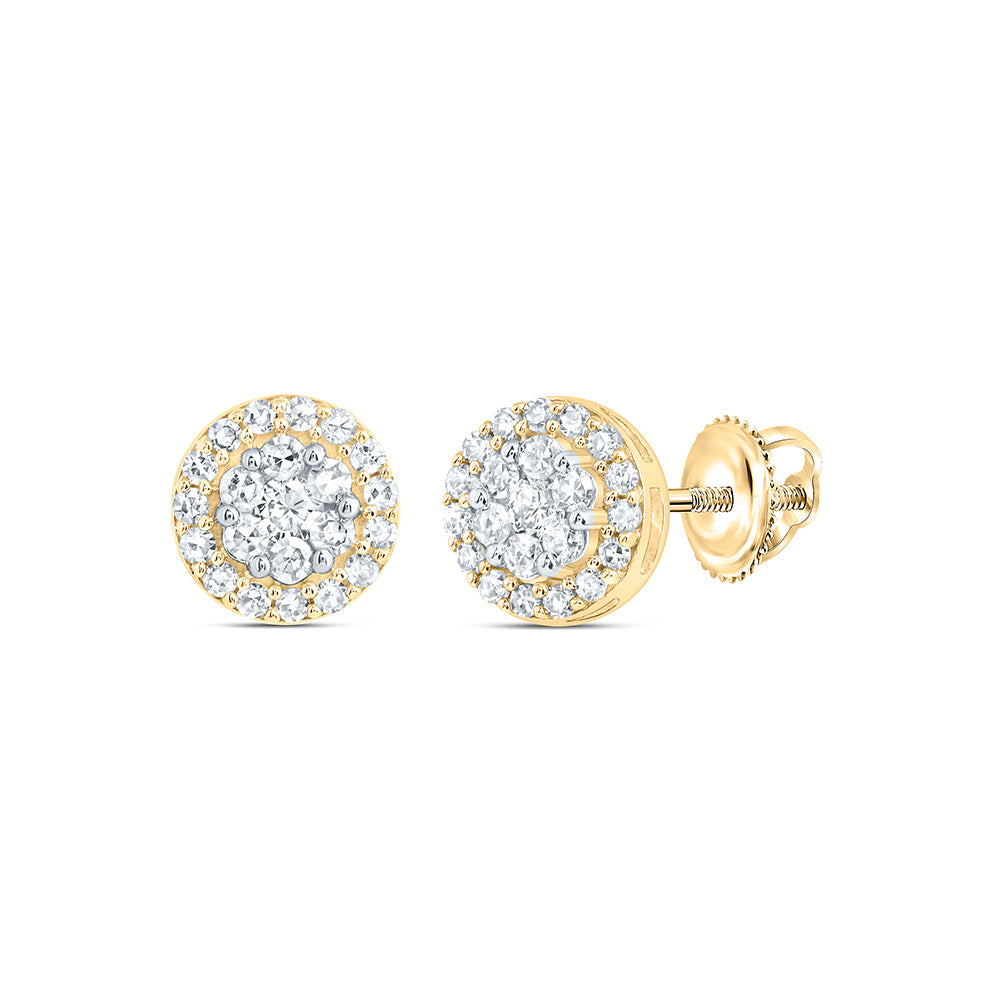 1/4Ctw Dia Nk Round Flower Stud Earring