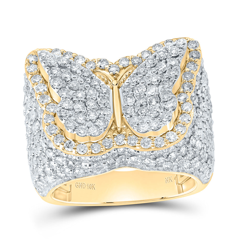 3 1/2Ctw-Nat Dia Nk Fashion Butterfly Ring (8.84 grams)