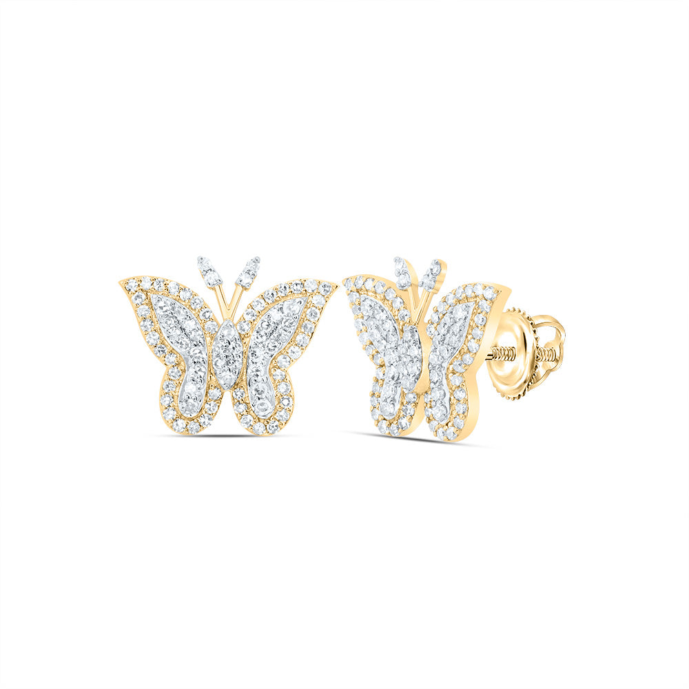 1/2Ctw-Nat Dia Nk Fashion Butterfly Stud Earring