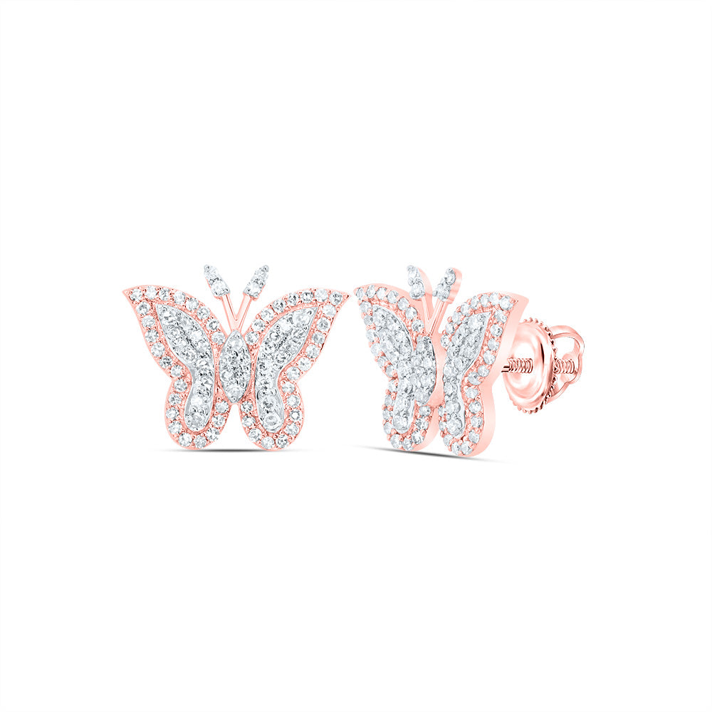 1/2Ctw-Nat Dia Nk Fashion Butterfly Stud Earring