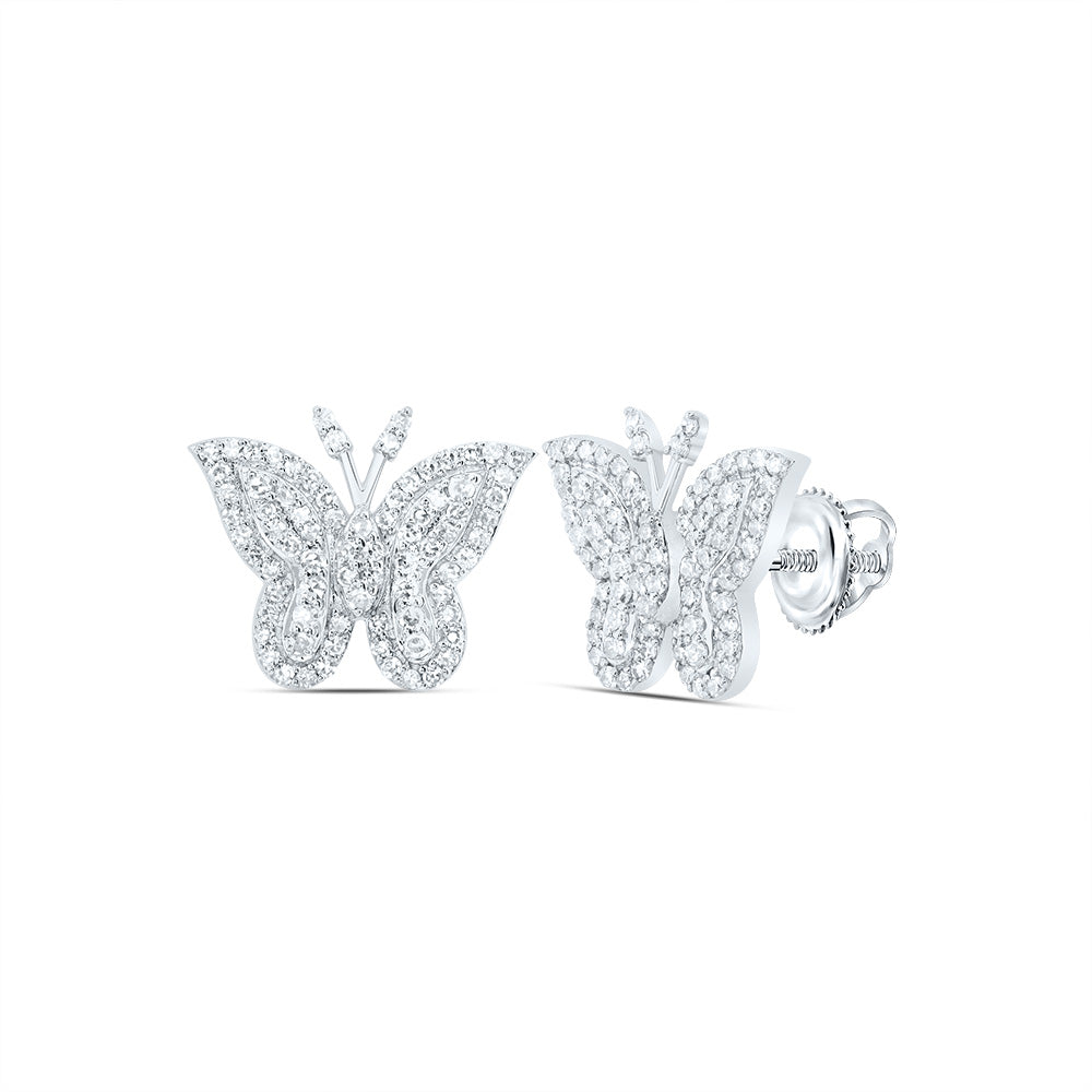 1/2Ctw-Nat Dia Nk Fashion Butterfly Stud Earring