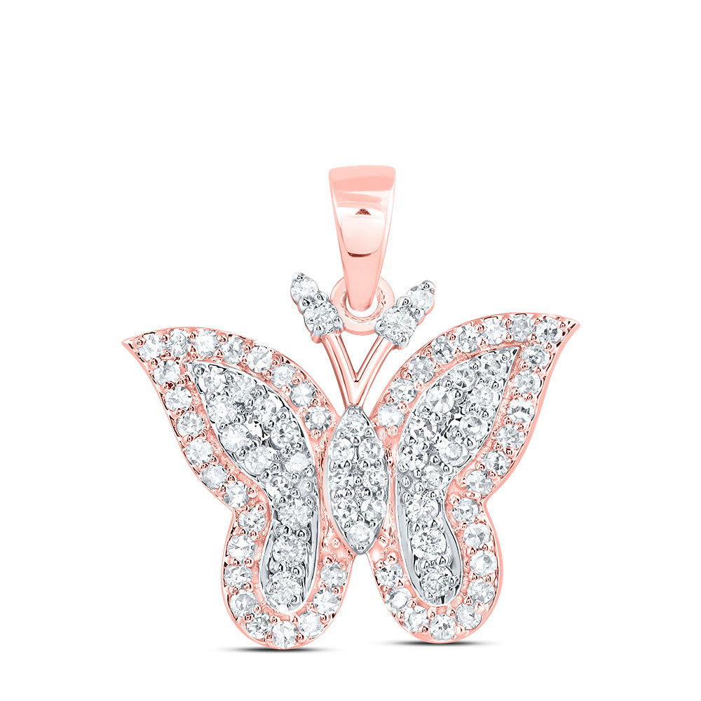 1/2Ctw-Nat Dia Nk Fashion Butterfly Pendant (1.643 grams)