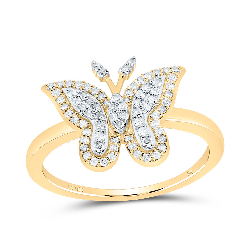1/4Ctw-Nat Dia Nk Fashion Butterfly Ring (2.53 grams)