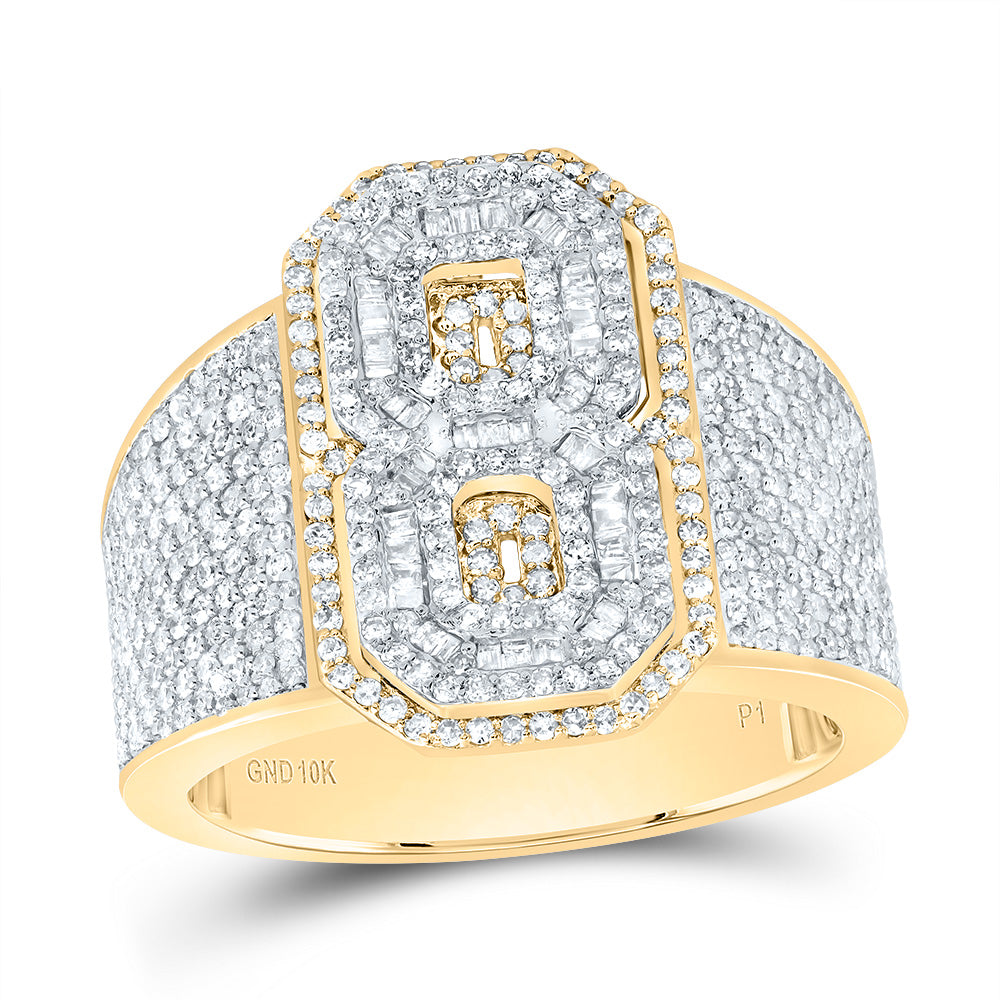 1 5/8Ctw-Dia P1 Number "8" Men's Ring (8.64 grams)