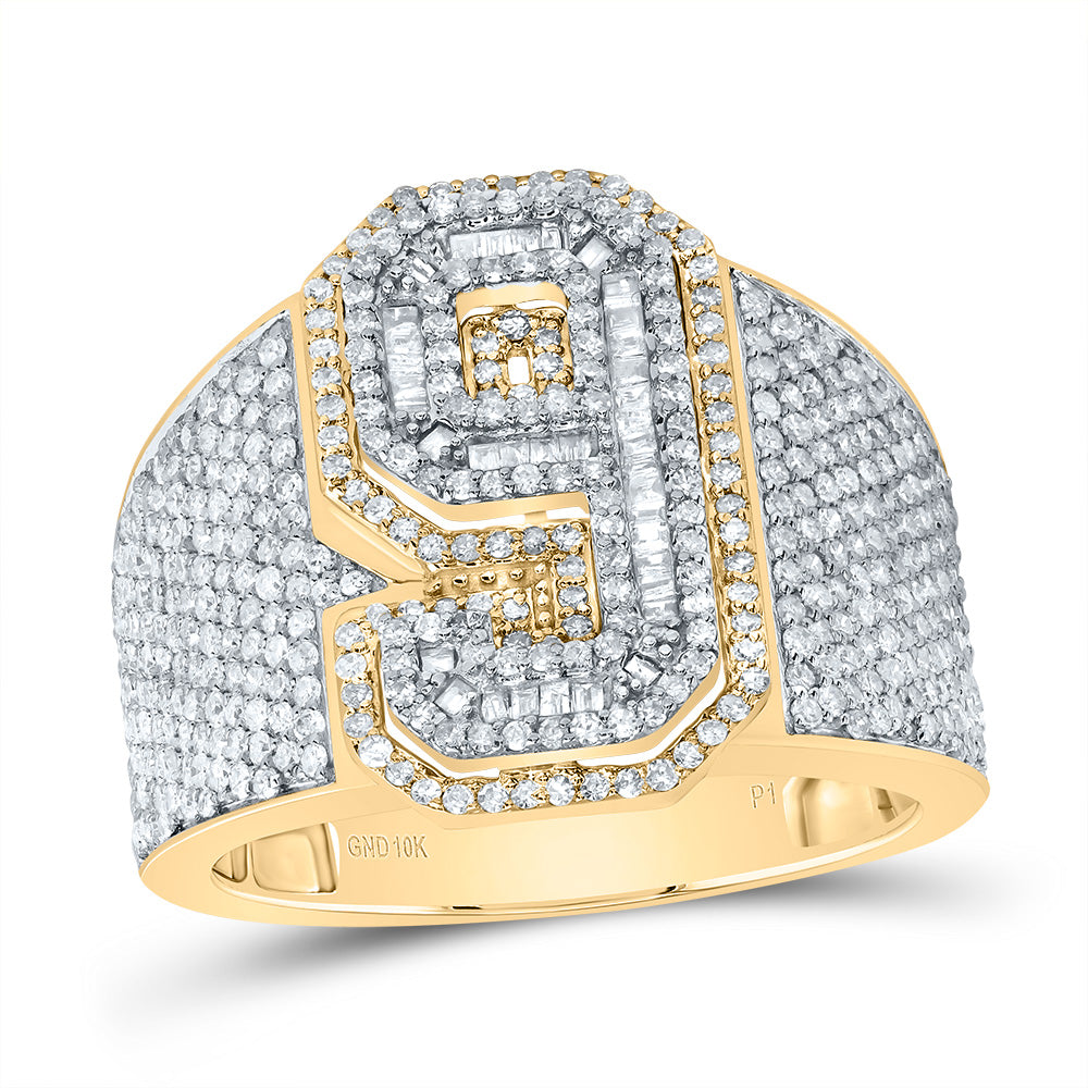1 3/4Ctw-Dia P1 Number "9" Men's Ring (9.73 grams)