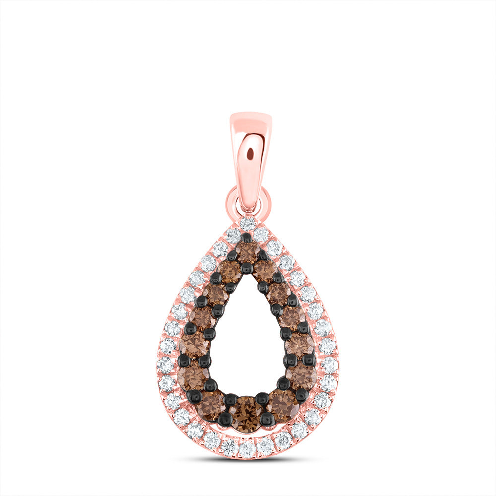 3/8Ctw-Dia Ana M Cognac Natural Pear Pendant (1.076667 grams)