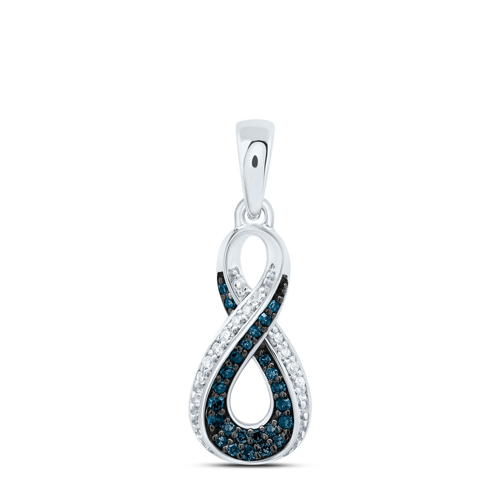 1/8Ctw-Dia P1 Gift Blue Diamond Infinity Pendant (0.863 grams)
