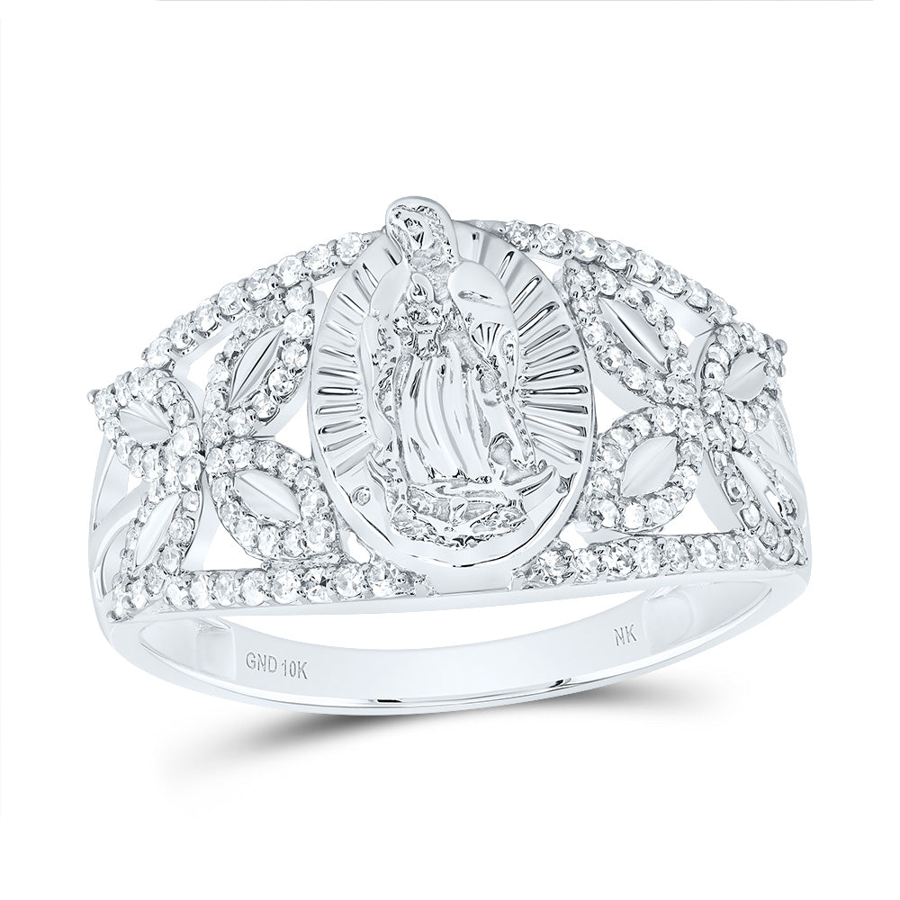 1/3Ctw-Dia Nk Fashion Virgin Mother Mary Oval Ladies Ring (2.21 grams)