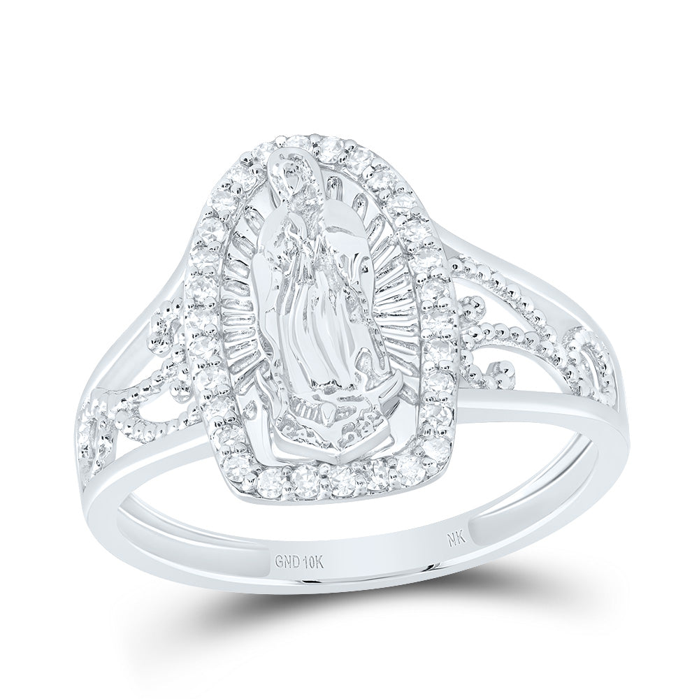 1/5Ctw-Dia Nk Fashion Virgin Mother Mary Ladies Ring (2.45 grams)