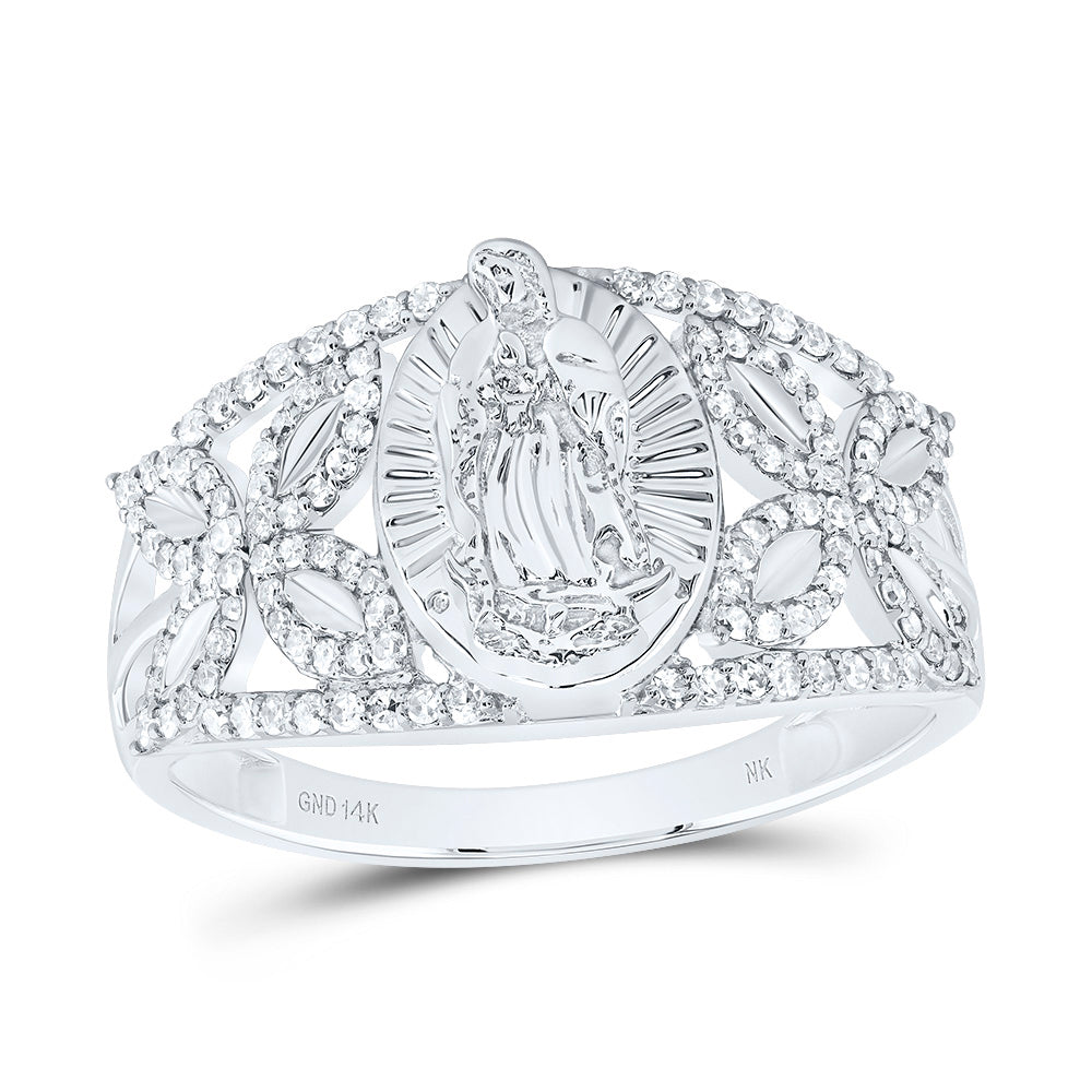 1/3Ctw-Dia Nk Fashion Virgin Mother Mary Oval Ladies Ring (2.45 grams)