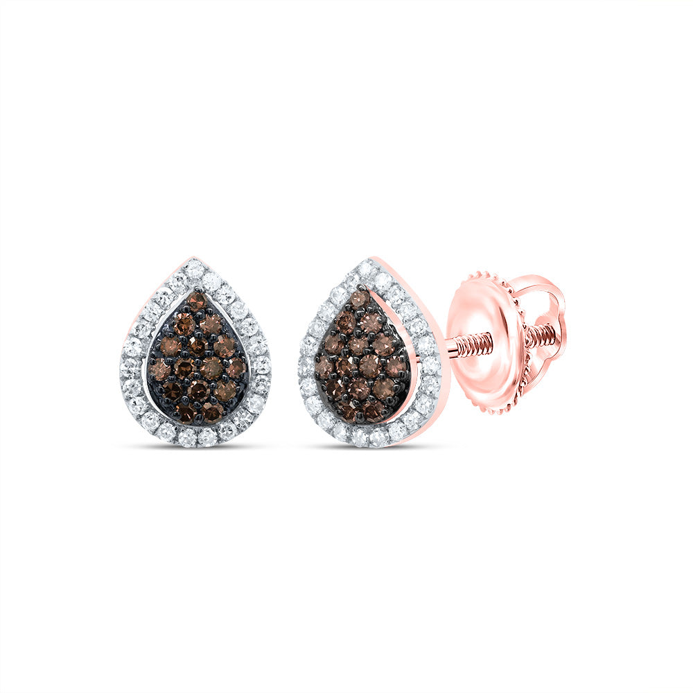 1/4Ctw-Dia P1 Gift Cognac Natural Diamond Pear Stud Earring