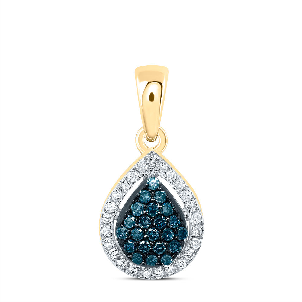 1/6Ctw-Dia P1 Gift Blue Diamond Pear  Pendant (0.736667 grams)
