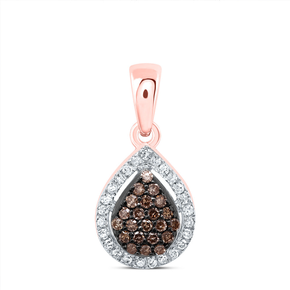 1/6Ctw-Dia P1 Gift Cognac Natural Diamond Pear Pendant (0.7596 grams)
