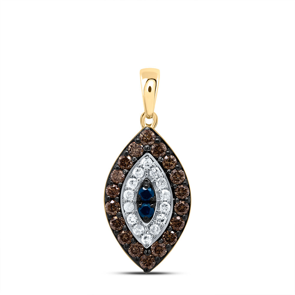 1/2Ctw-Dia P1 Gift Cognac Natural, Blue-Dia Marquise Pendant  (1.462 grams)