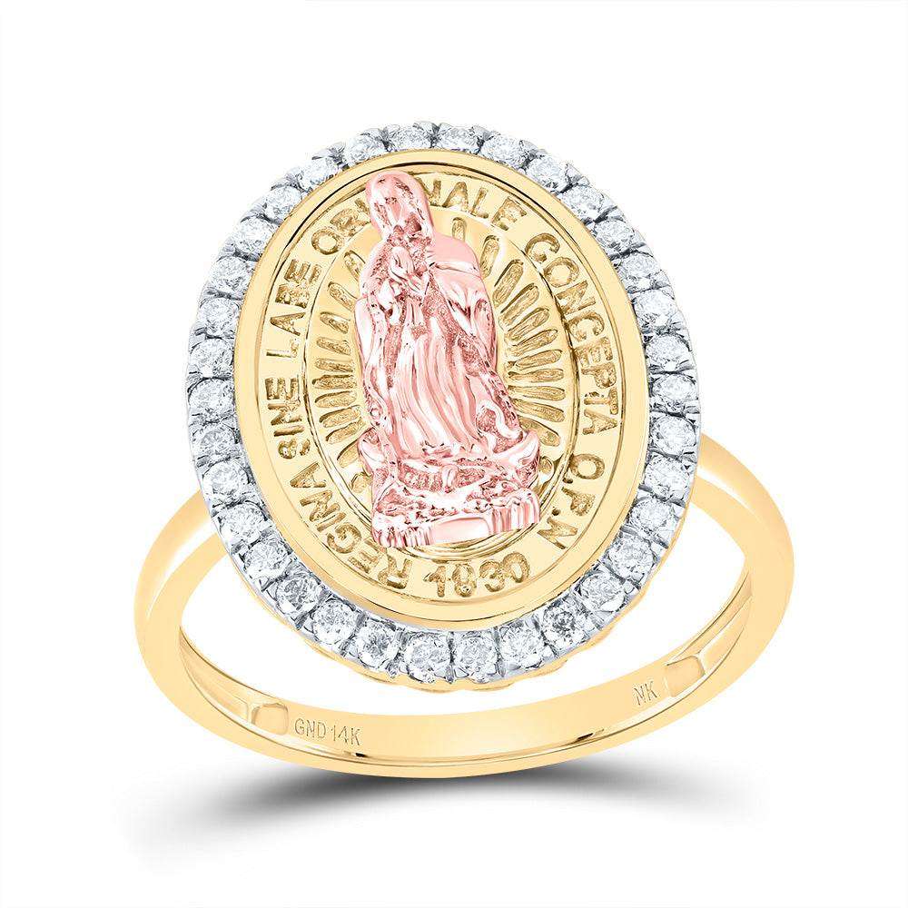 1/3Ctw-Dia Nk Fashion Virgin Mother Mary Oval Ladies Ring (4.54 grams)