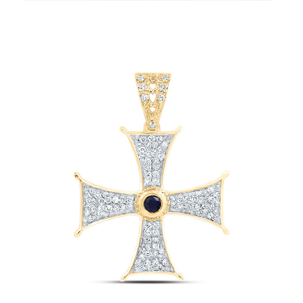1/5Ctw-Nat Dia Nk 2.2Mm Rd-Bs, Nat Gem Cross Pendant (1.597 grams)