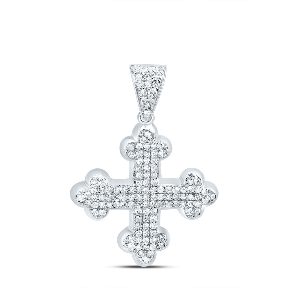 3/8Ctw-Dia Nk Fashion Cross Pendant (1.948 grams)