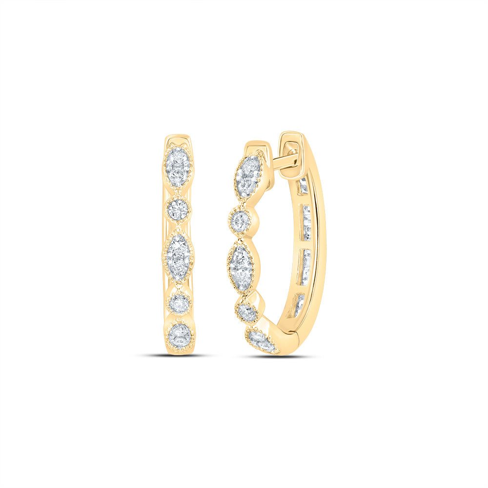 3/8Ctw-Dia Cn Fashion Hoop Earring