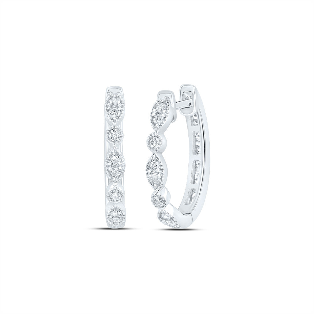 3/8Ctw-Dia Cn Fashion Hoop Earring