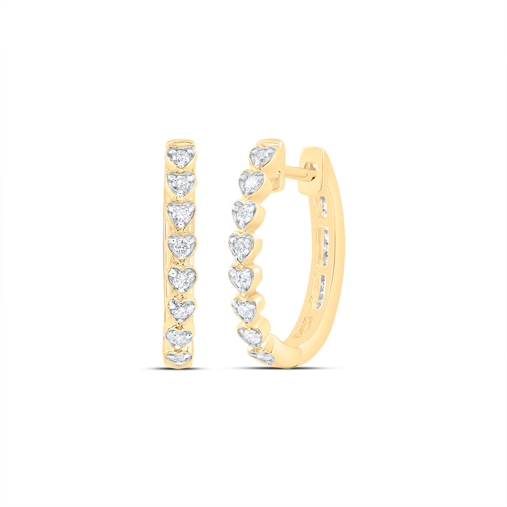 3/8Ctw-Nat Dia Cn Fashion Heart Hoop Earring
