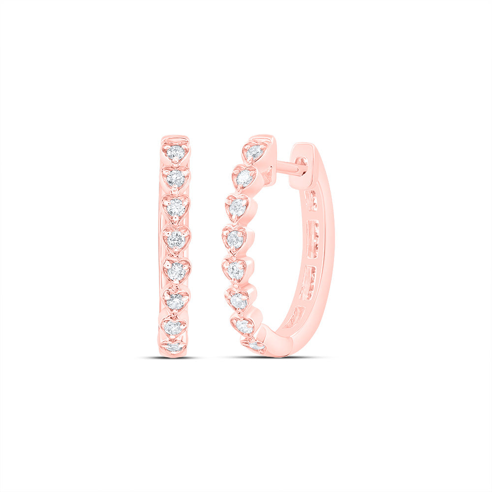 3/8Ctw-Nat Dia Cn Fashion Heart Hoop Earring