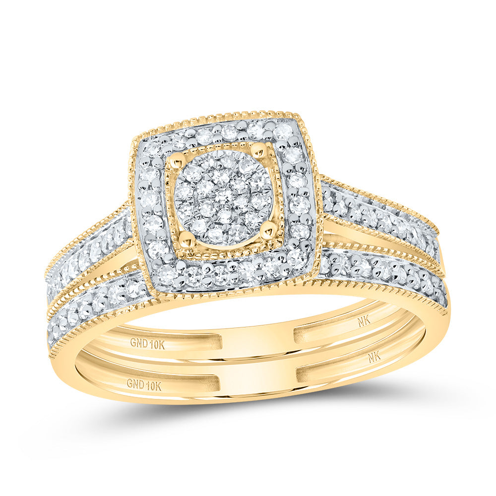 1/3Ctw-Nat Dia Nk Fashion Square Bridal Set (2.68 grams)