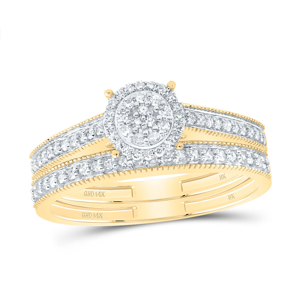 1/4Ctw-Nat Dia Nk Fashion Round Bridal Set (2.61 grams)