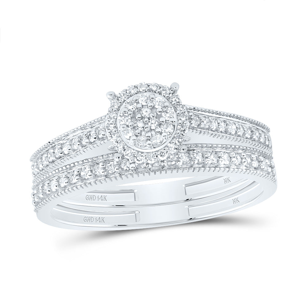 1/4Ctw-Nat Dia Nk Fashion Round Bridal Set (2.79 grams)