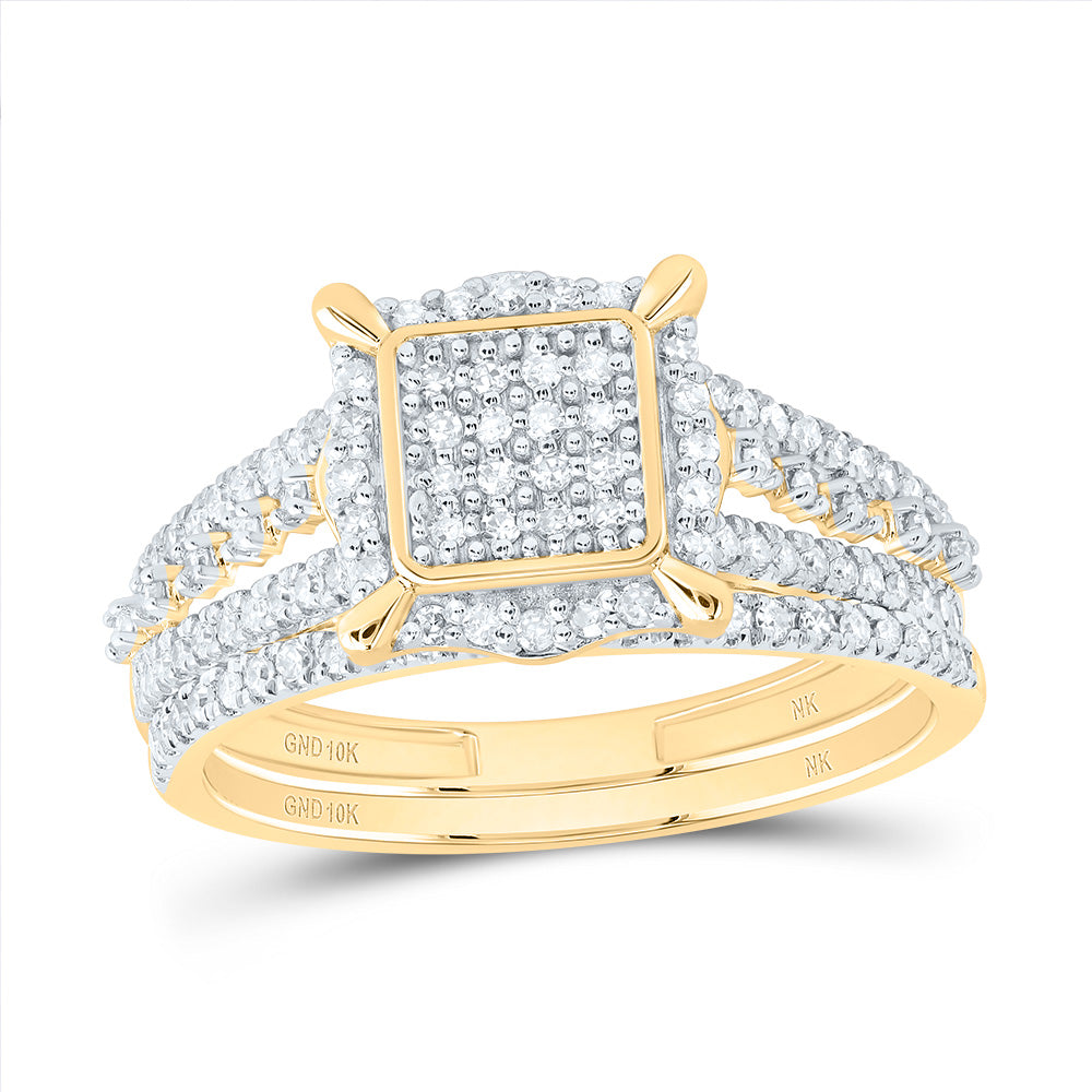 3/8Ctw-Nat Diamond Fashion Square Bridal Set (2.81 grams)