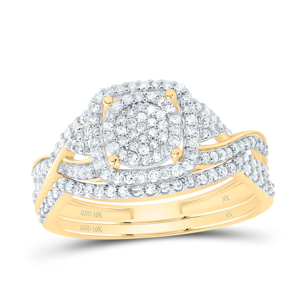 1/2Ctw-Nat Dia Nk Fashion Cushion Bridal Set (3.04 grams)