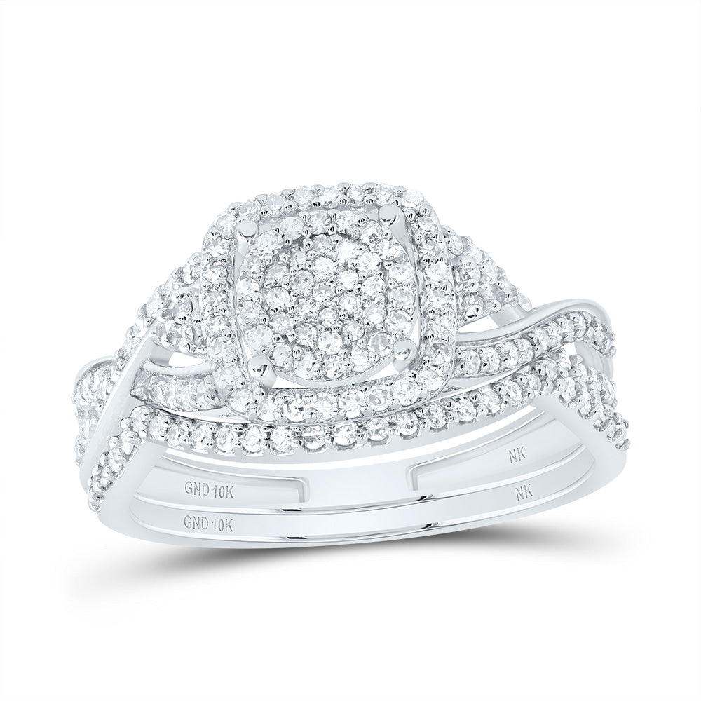 1/2Ctw-Nat Dia Nk Fashion Cushion Bridal Set (3.7 grams)