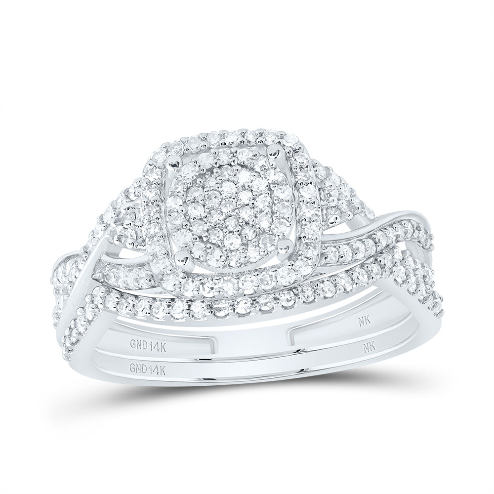 1/2Ctw-Nat Dia Nk Fashion Cushion Bridal Set (2.69 grams)