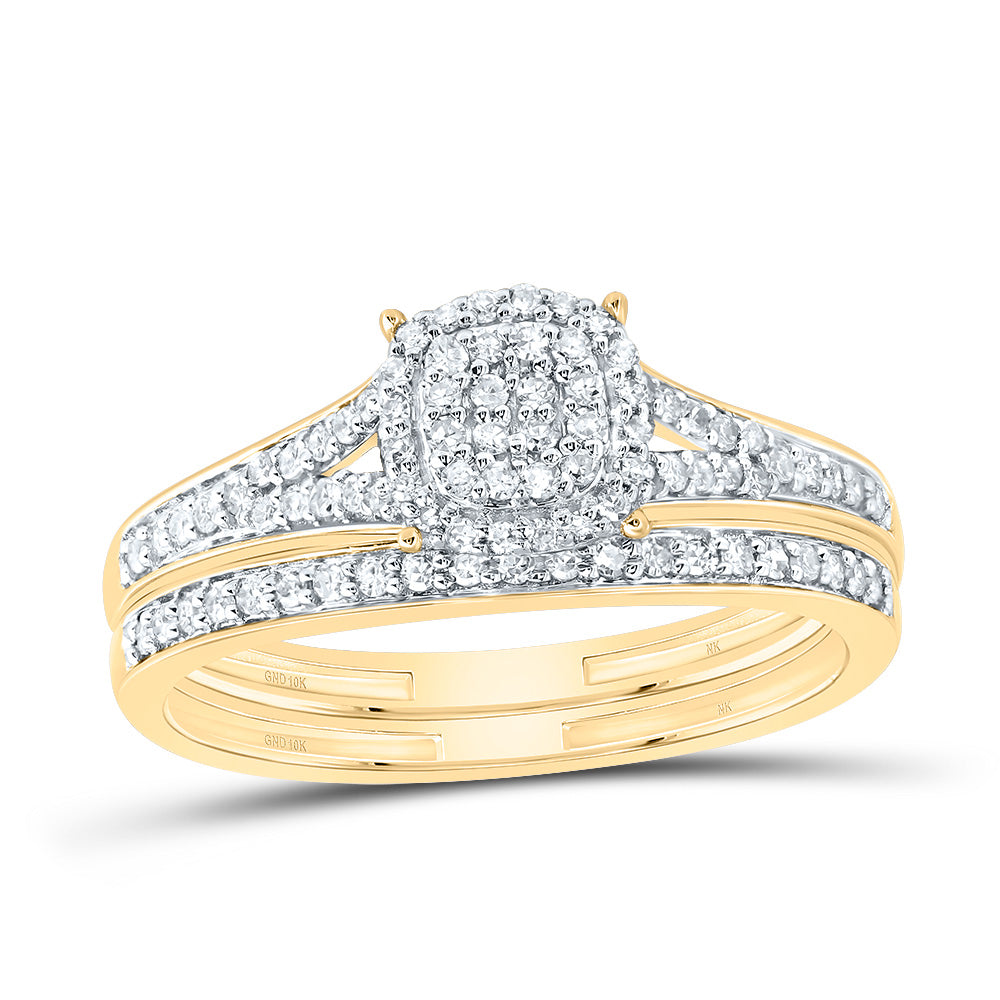 1/3Ctw-Nat Dia Nk Fashion Cushion Bridal Set (1.94 grams)