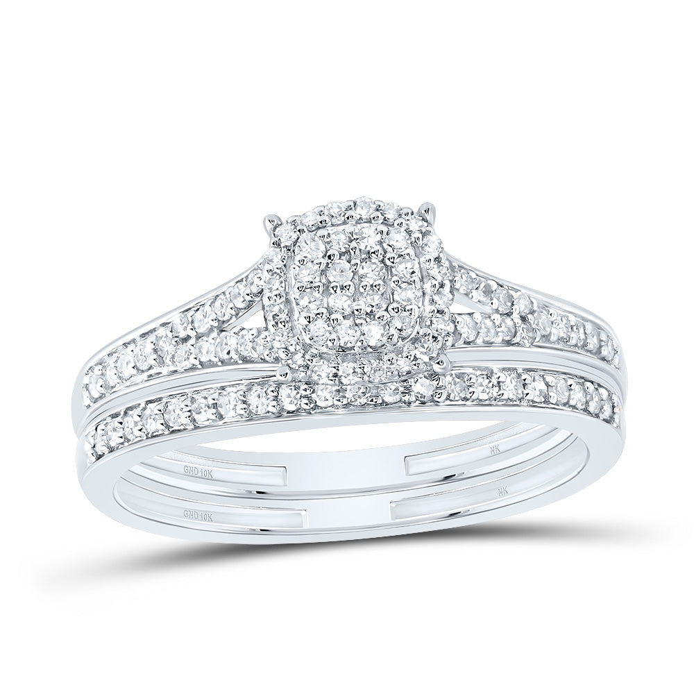 1/3Ctw-Nat Dia Nk Fashion Cushion Bridal Set (2.59 grams)