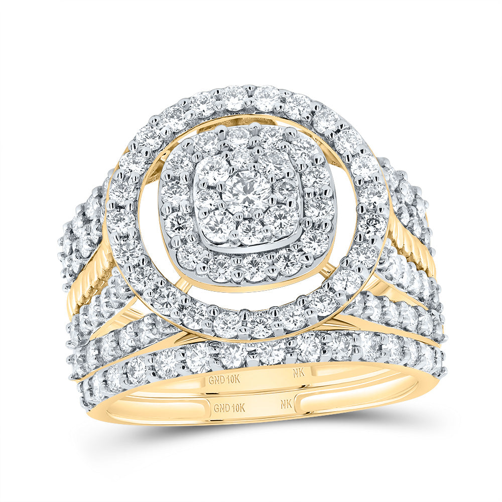 1 3/4Ctw-Nat Dia Nk Fashion Round Bridal Set (5.8 grams)