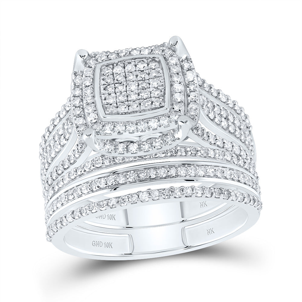 1 Ctw-Nat Dia Nk Fashion Cushion Bridal Set (4.2 grams)