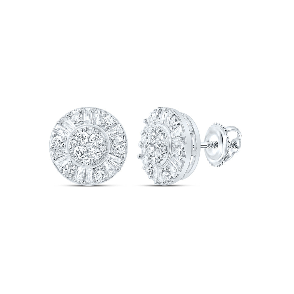 3/4Ctw-Nat Dia Nk Fashion Round Stud Earring