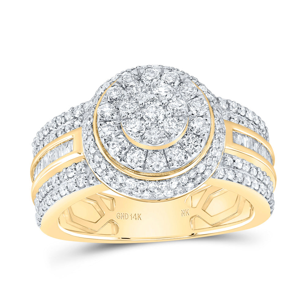 1 1/4Ctw-Nat Dia Nk Fashion Round Ladies Ring (8 grams)