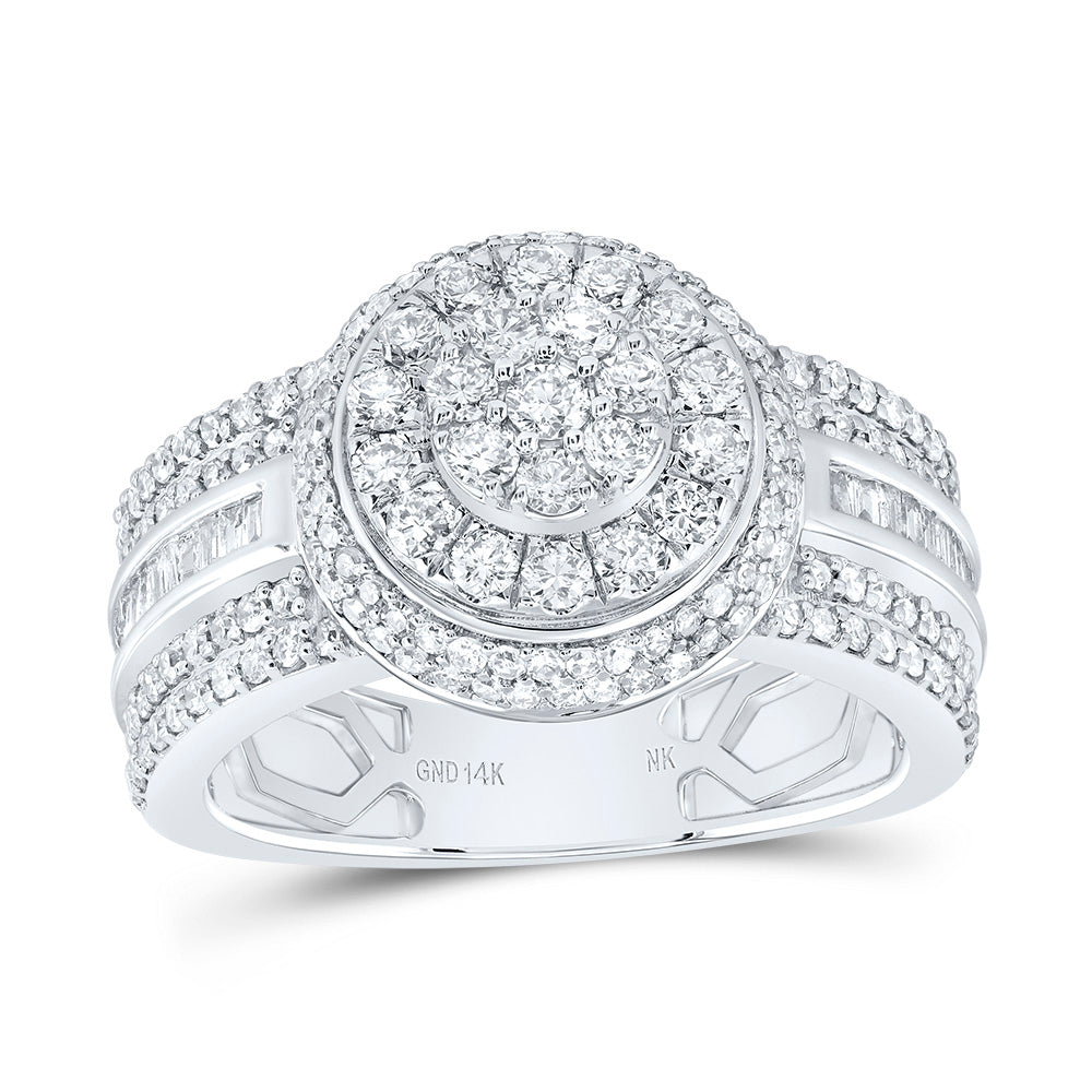 1 1/4Ctw-Nat Dia Nk Fashion Round Ladies Ring (6.15 grams)