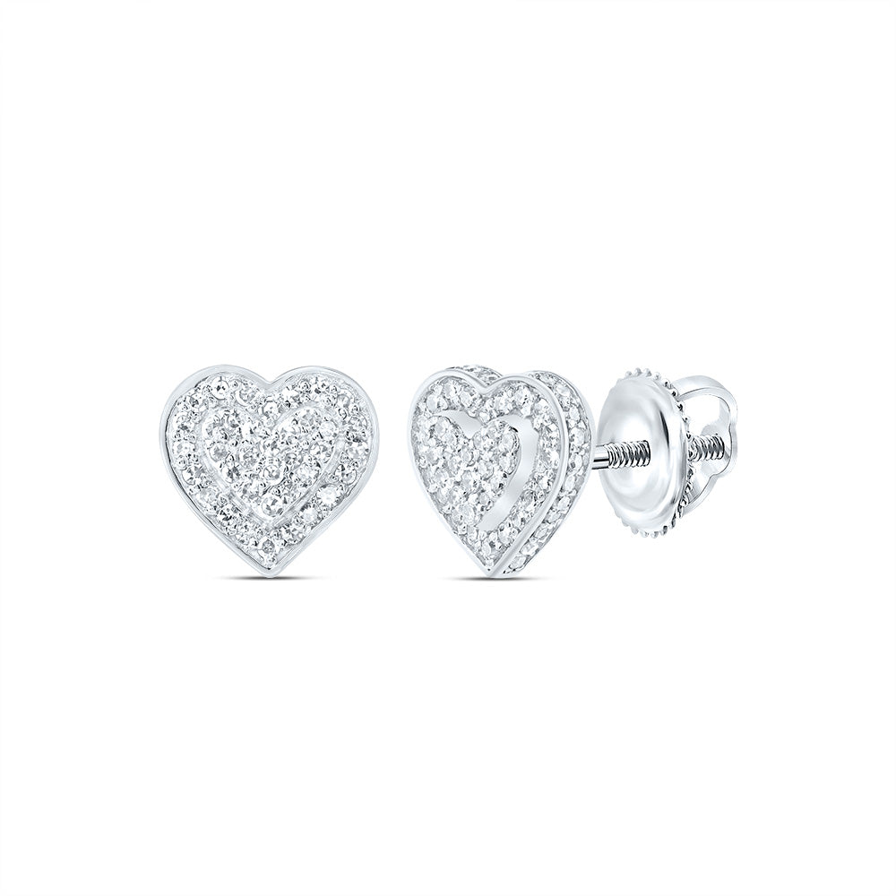 1/3Ctw-Nat Dia Nk Fashion Heart Stud Earring