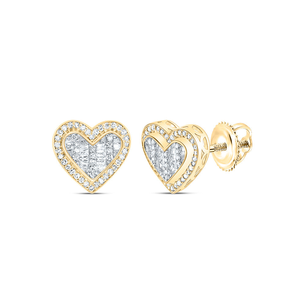 1/4Ctw-Nat Dia Nk Fashion Heart Stud Earring