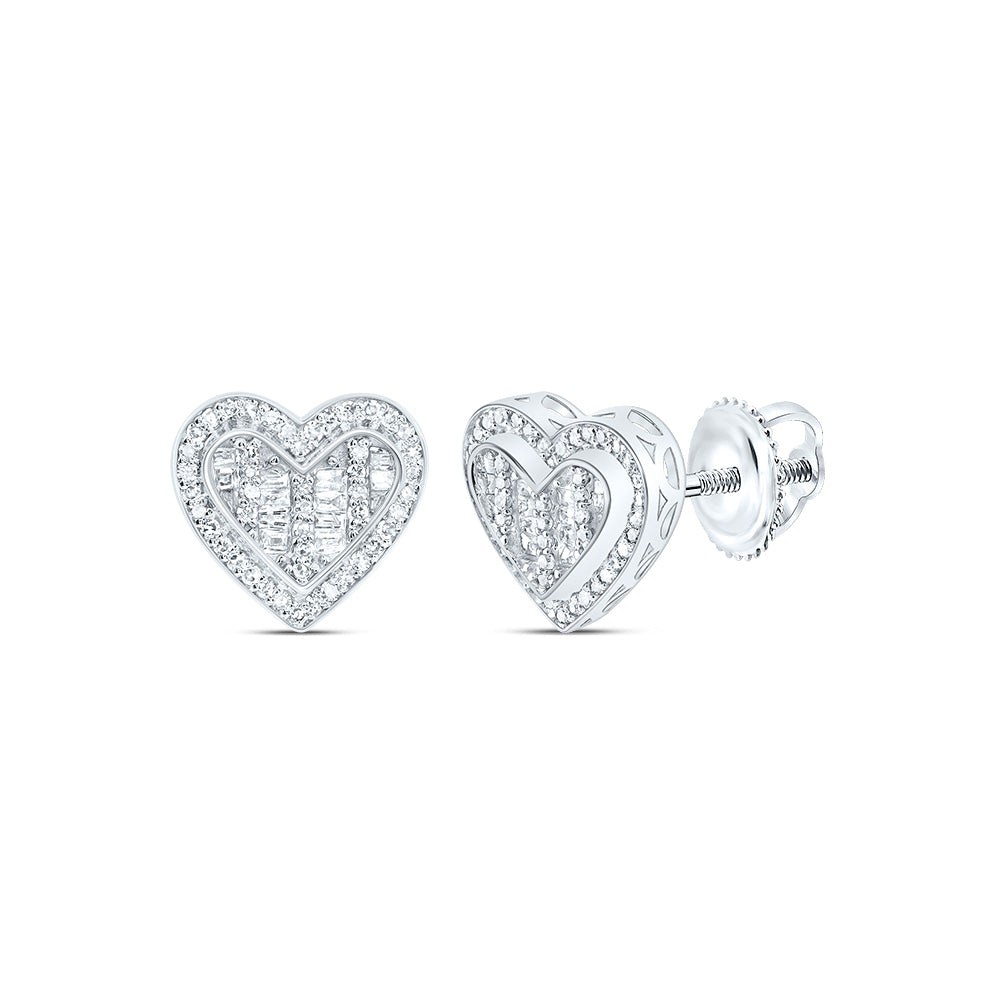 1/4Ctw-Nat Dia Nk Fashion Heart Stud Earring