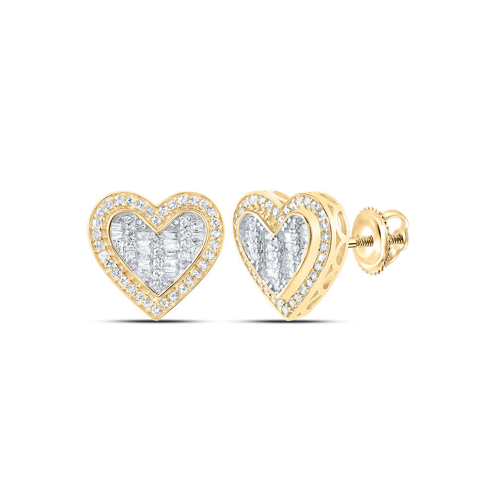 1/2Ctw-Nat Dia Nk Fashion Heart Stud Earring